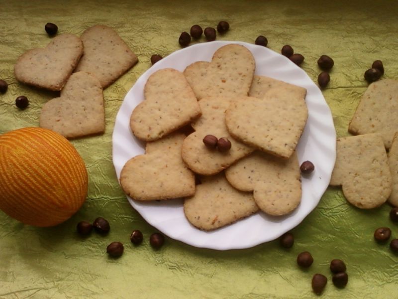 Ciasteczka pomarańczowo orzechowe