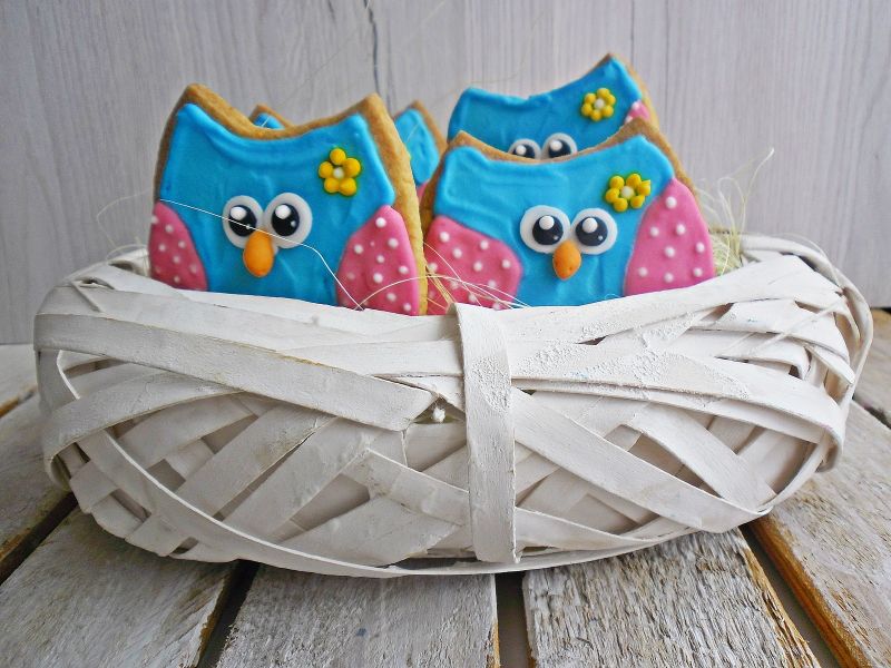 Ciasteczka sowy z cytrynowym lukrem Ciasteczka sowy z cytrynowym lukrem