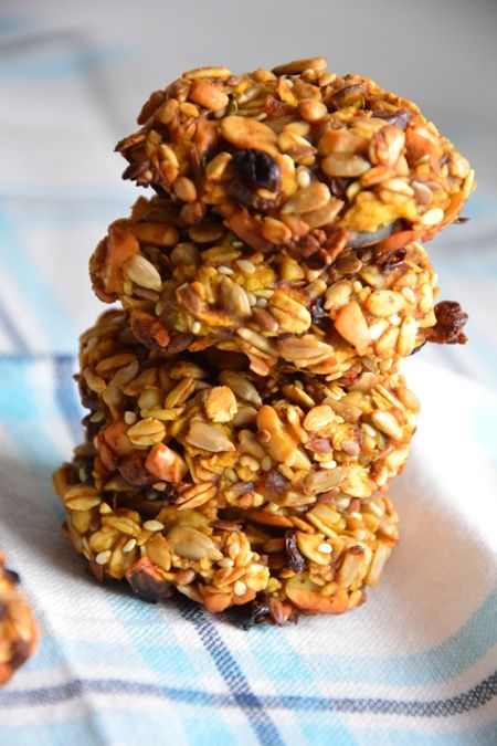 Ciasteczka z ziarnami, bananem i jabłkiem