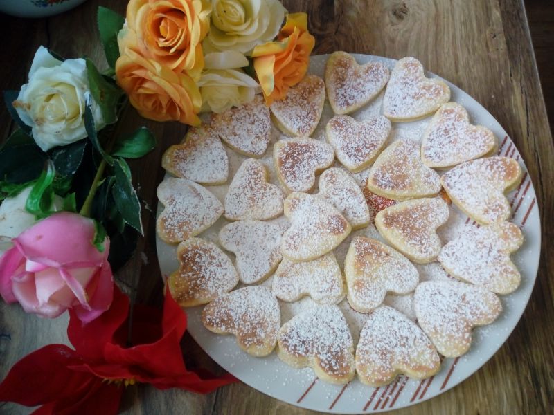 Ciastka walentynkowe z patelni