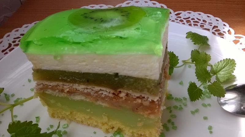 Ciasto 3 bit z musem z kiwi Ciasto 3 bit z musem z kiwi