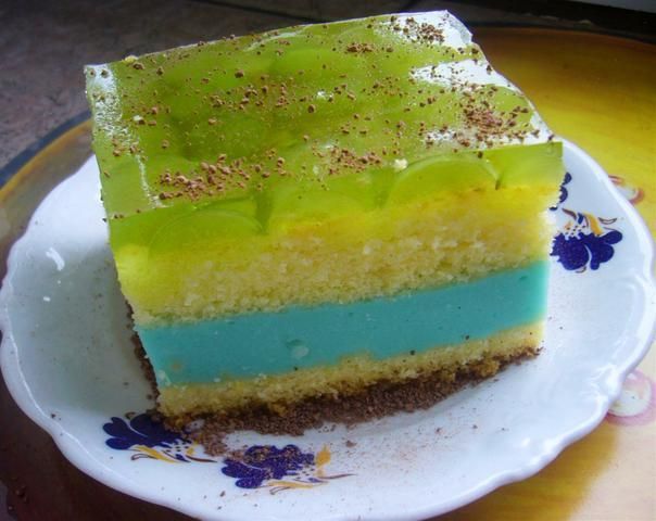 Ciasto a la smerf z winogronami