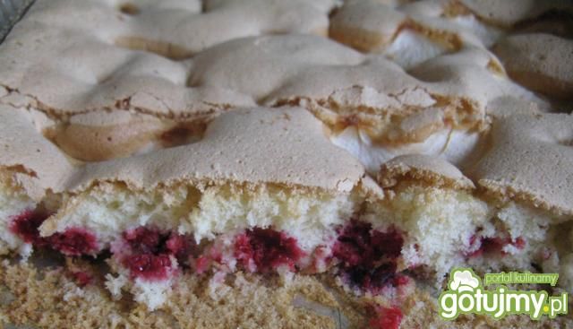 Ciasto biszkoptowe jabłkowo-malinowe