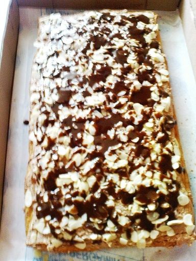 Ciasto biszkoptowe z masą kakaową  Ciasto biszkoptowe z masą kakaową