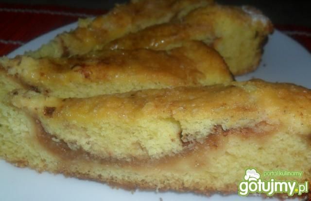 Ciasto biszkoptowe z musem z jabłek