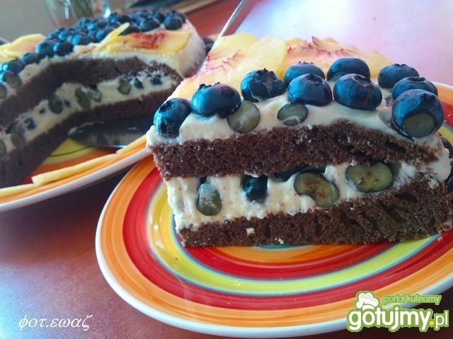 Ciasto borówkowo -  brzoskwiniowe