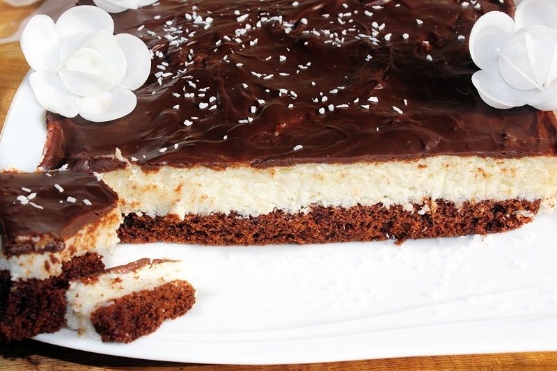 Ciasto Bounty z kremem z kaszy manny