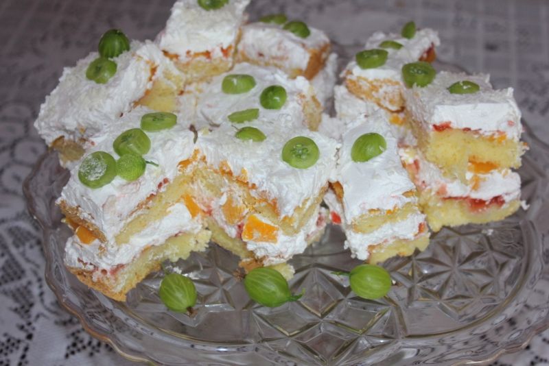 Ciasto brzoskwiniowo-agrestowe Ciasto brzoskwiniowo-agrestowe