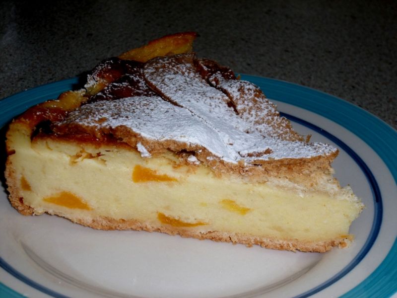 Ciasto budyniowe z brzoskwiniami