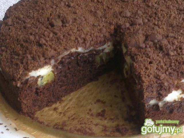 Ciasto czekoladowe  z kiwi 