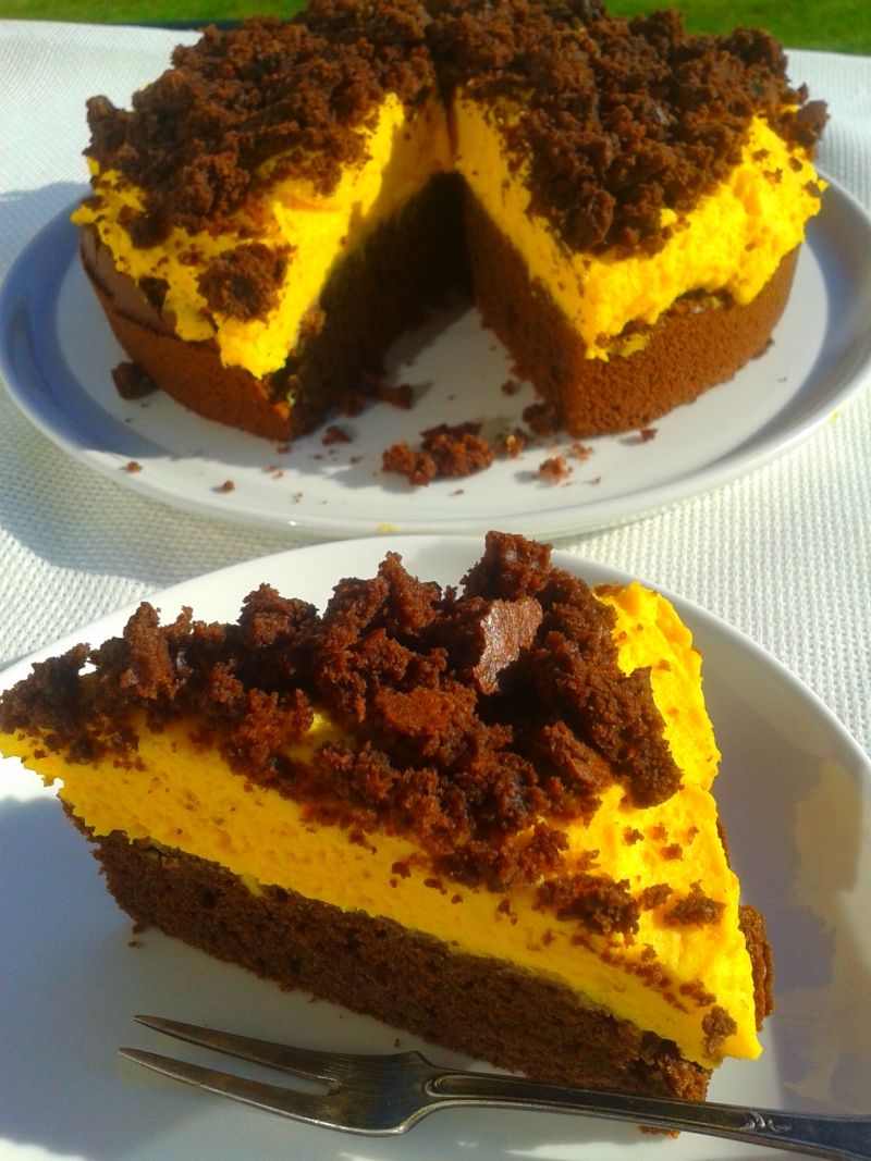 Ciasto czekoladowe z kremem dyniowym