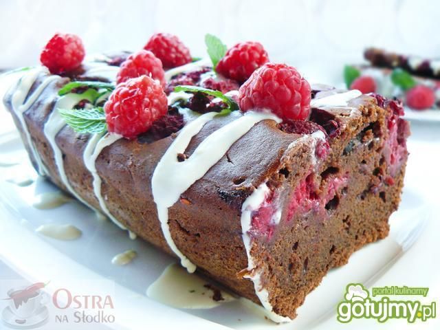 Ciasto czekoladowe z malinami