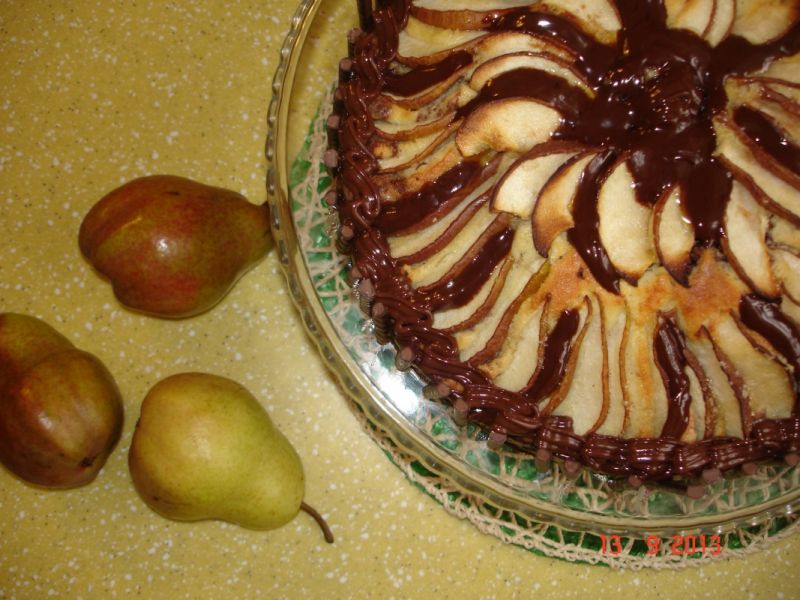 Ciasto czekoladowo-waniliowe z gruszkami Ciasto czekoladowo-waniliowe z gruszkami