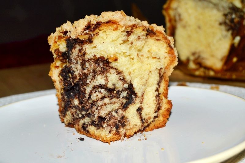 Ciasto drożdżowe ( drożdżówka) z kakao i kruszonką