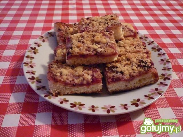 Ciasto drożdżowe z dżemem i kruszonką  Ciasto drożdżowe z dżemem i kruszonką