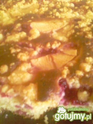 Ciasto drożdżowe z porzeczkami i jabłkam