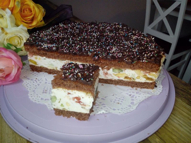 Ciasto dyskoteka (kryształek na biszkopcie)