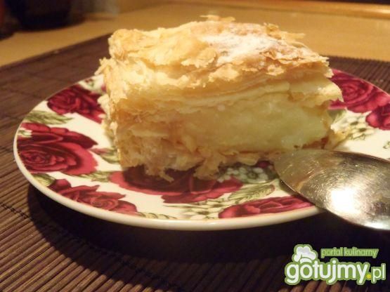 Ciasto francuskie z masą budyniową Ciasto francuskie z masą budyniową