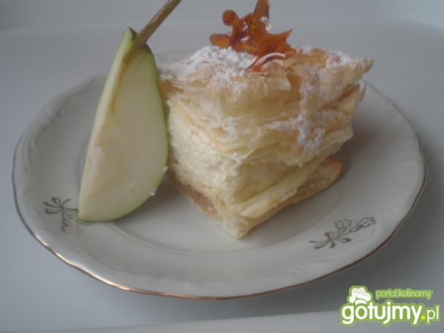 Ciasto francuskie z masą i gruszkami  Ciasto francuskie z masą i gruszkami