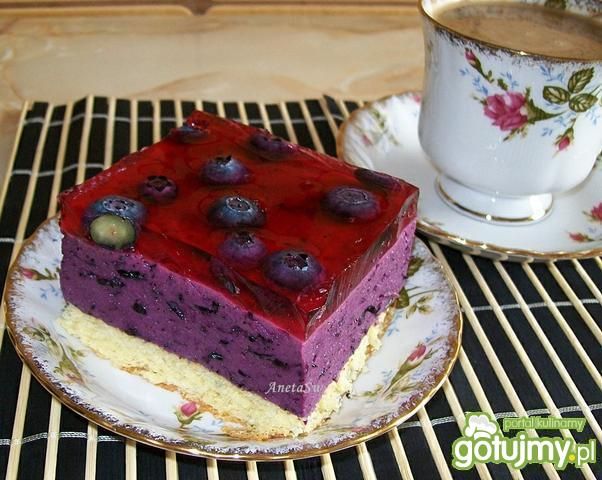 Ciasto jagódka na biszkopcie