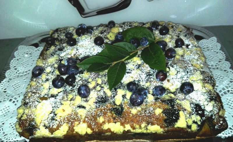 Ciasto jagodowe z kruszonką  Ciasto jagodowe z kruszonką