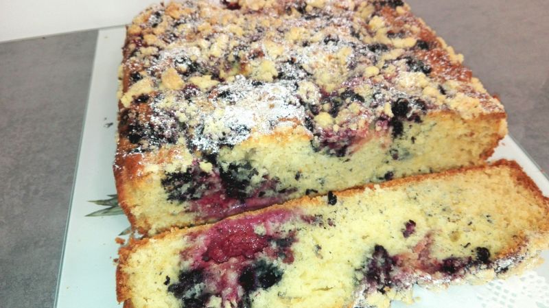 Ciasto jagodowe z kruszonką  Ciasto jagodowe z kruszonką