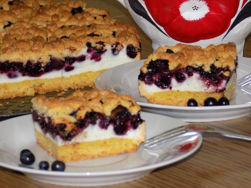 Ciasto jagodowo brzoskwiniowe