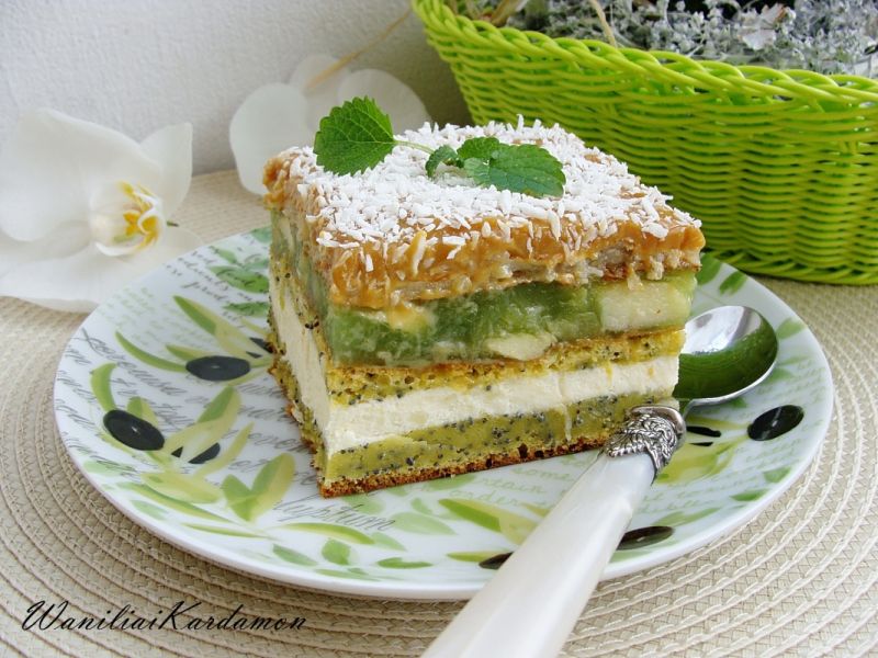 Ciasto kajmakowo-makowe z jabłkami