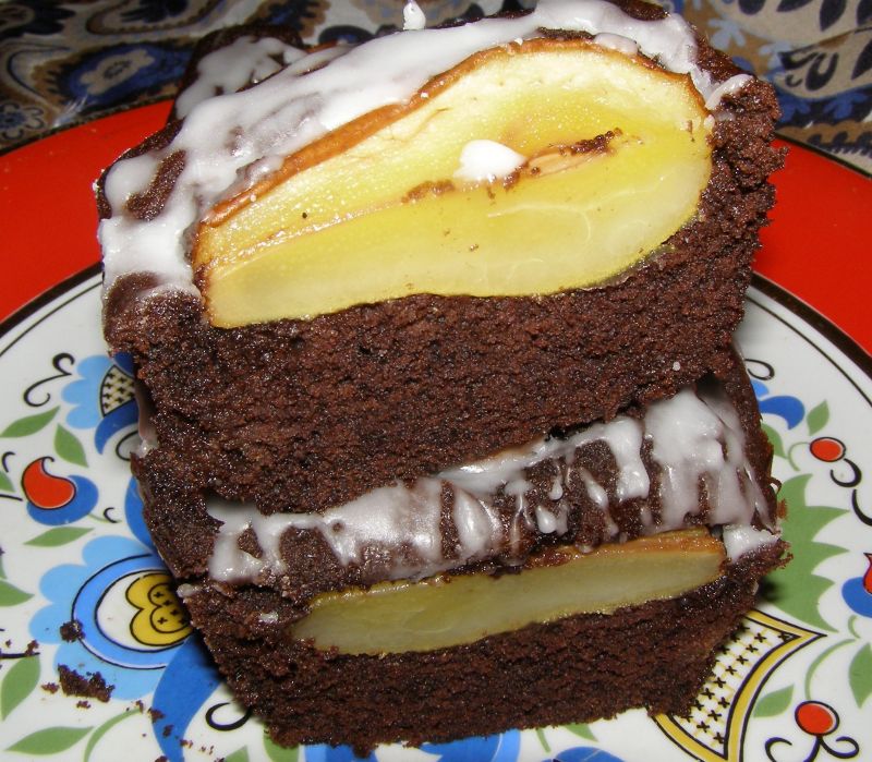 Ciasto kakaowe z gruszkami