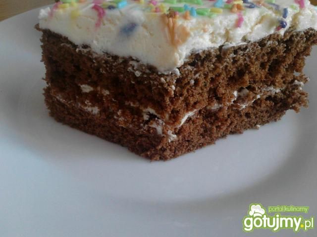 Ciasto kakaowe z kremem budyniowym Ciasto kakaowe z kremem budyniowym