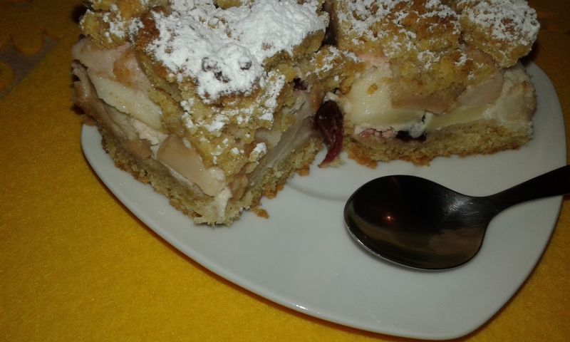 Ciasto kruche jabłkowo - gruszkowo - żurawinowe