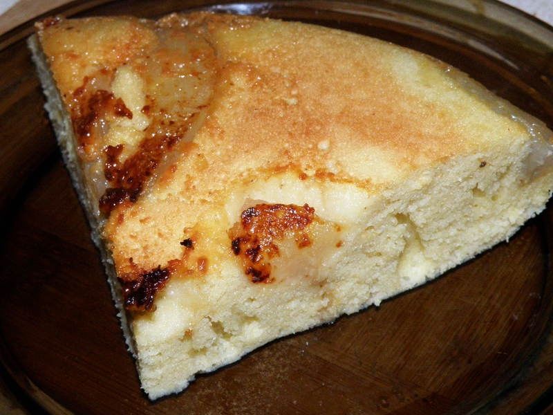 Ciasto kukurydziane z patelni - z gruszkami