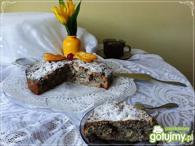 Ciasto makowe z jabłkami i żurawiną Ciasto makowe z jabłkami i żurawiną