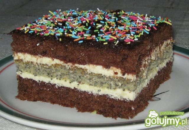 Ciasto makowe  z kremem Ciasto makowe  z kremem