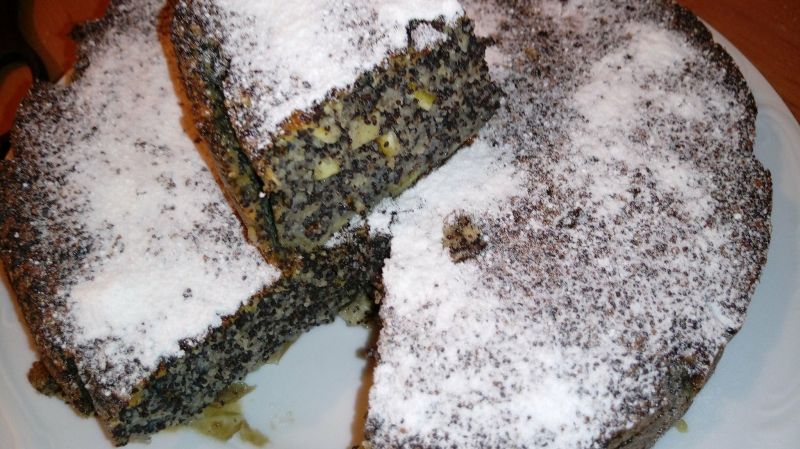 Ciasto makowo  -  jabłkowe z bakaliami Ciasto makowo  -  jabłkowe z bakaliami