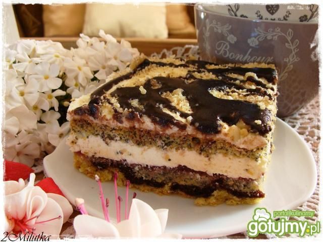 Ciasto makowo-kokosowe z kremem Ciasto makowo-kokosowe z kremem