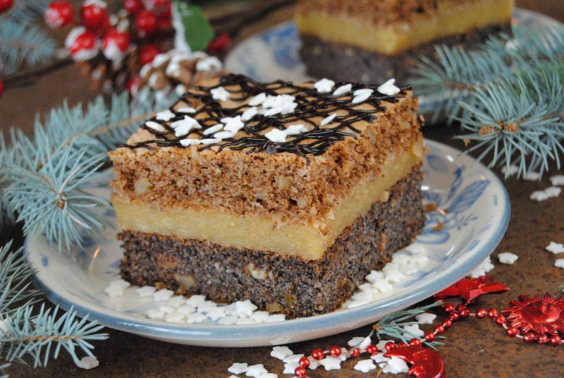 Ciasto makowo- orzechowe