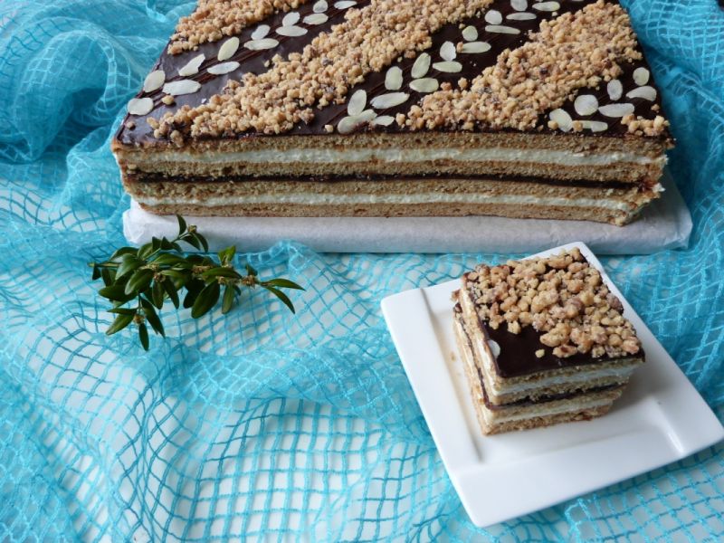 Ciasto miodowo-orzechowe  Ciasto miodowo-orzechowe