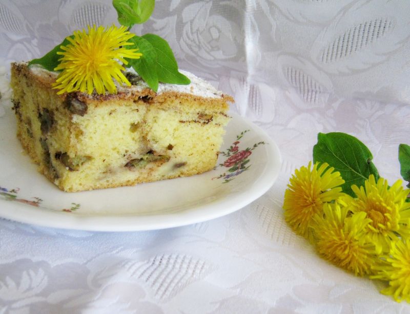 Ciasto na oleju z rabarbarem w kakao