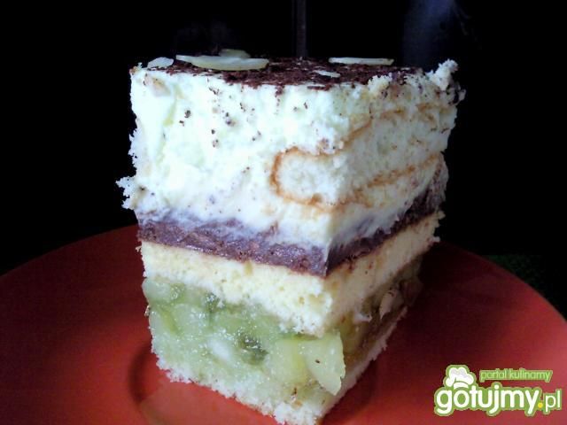 Ciasto owocowo-kremowe z bitą śmietaną