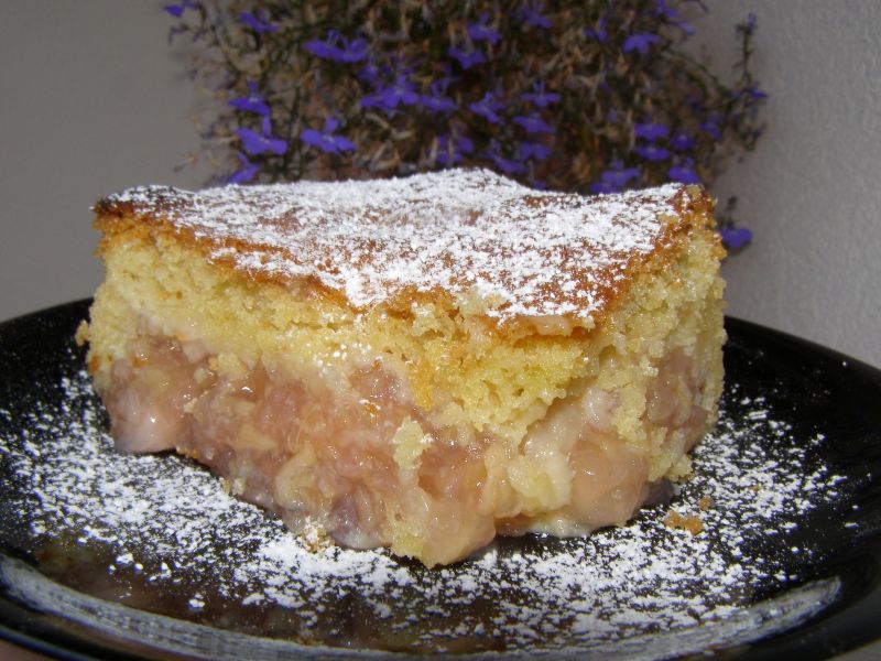 Ciasto pieczone z jabłkami z kisielem Ciasto pieczone z jabłkami z kisielem