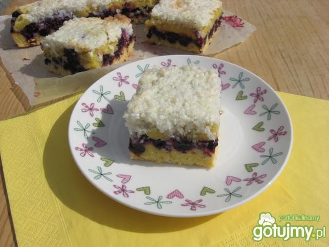 Ciasto porzeczkowe z kokosową pianką