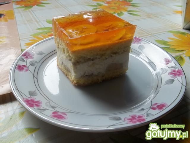 ciasto przekładane z bananami  ciasto przekładane z bananami