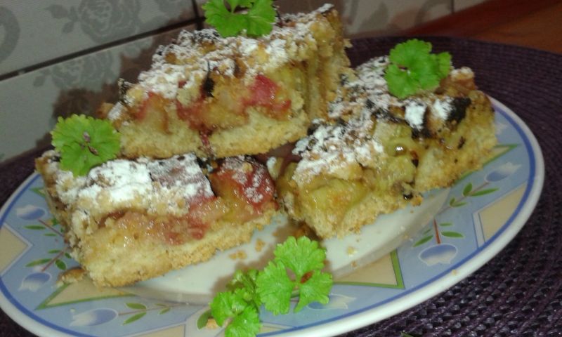 Ciasto rabarbarowe pod kruszonką Ciasto rabarbarowe pod kruszonką