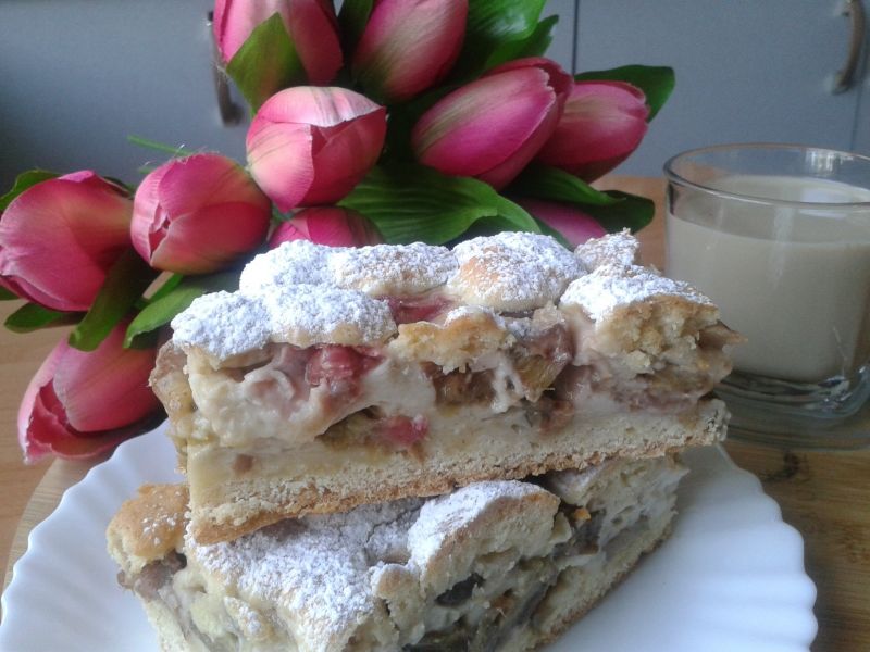 Ciasto rabarbarowe z budyniem