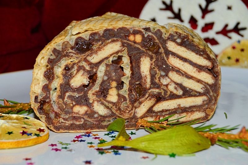 Ciasto salceson ( rolada waflowa)