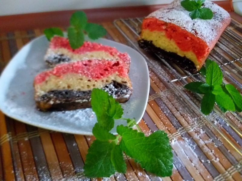 Ciasto trójkolorowe w trzech smakach