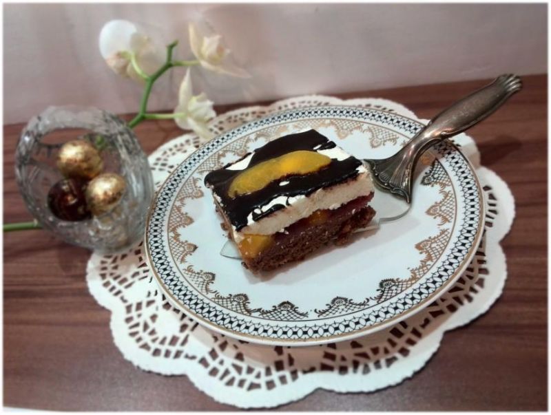 Ciasto ucierane Brzoskwinka w galaretce  Ciasto ucierane Brzoskwinka w galaretce