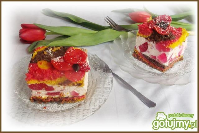 Ciasto w trzech kolorach  Ciasto w trzech kolorach