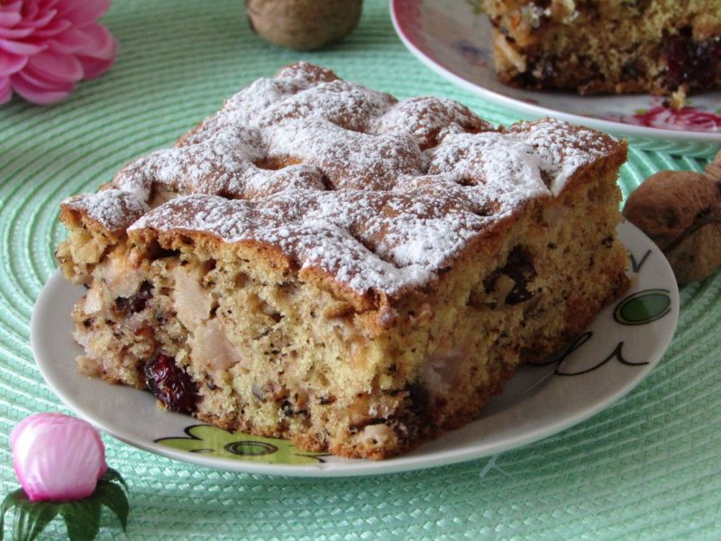 Ciasto wiewiórka z żurawiną